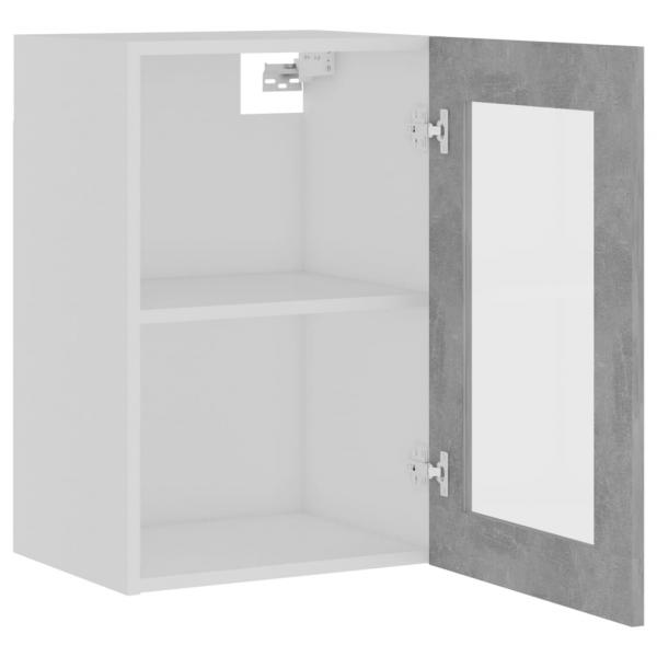 Hängeglasschrank Betongrau 40x31x60 cm Holzwerkstoff