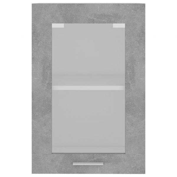 Hängeglasschrank Betongrau 40x31x60 cm Holzwerkstoff