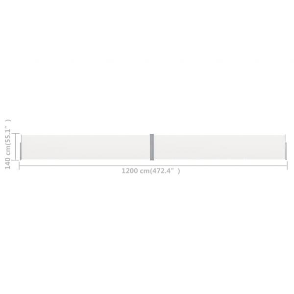 Ausziehbare Seitenmarkise 140x1200 cm Creme