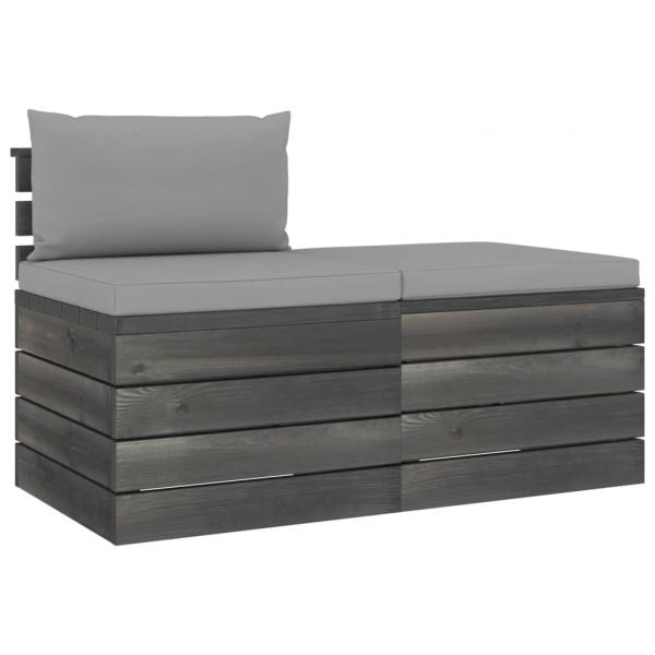 2-tlg. Garten-Sofagarnitur aus Paletten mit Kissen Kiefernholz