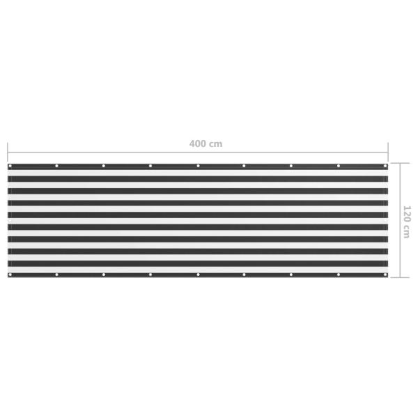 Balkon-Sichtschutz Anthrazit und Weiß 120x400 cm Oxford-Gewebe