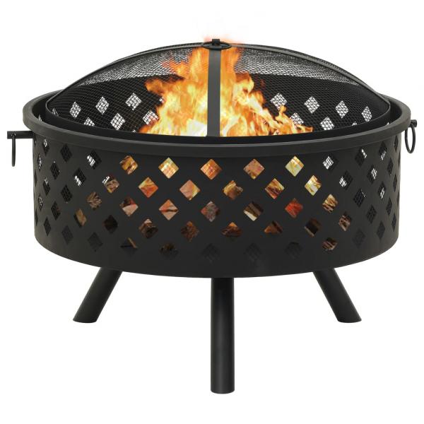 Feuerstelle mit Schürhaken 68 cm XXL Stahl