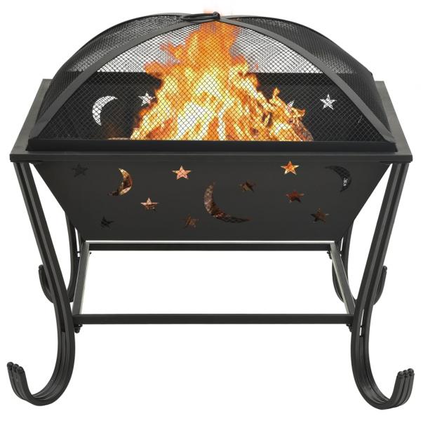 Feuerkorb mit Schürhaken 62 cm XXL Stahl