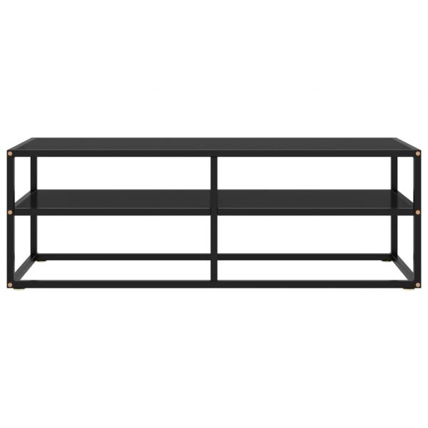 TV-Schrank Schwarz mit Schwarzem Hartglas 120x40x40 cm
