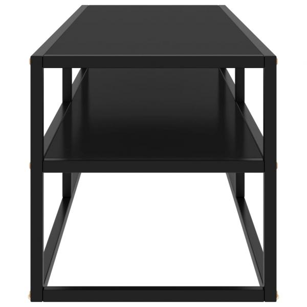 TV-Schrank Schwarz mit Schwarzem Hartglas 120x40x40 cm