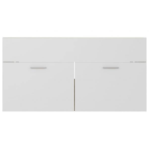 Waschbeckenunterschrank Weiß Sonoma-Eiche 90x38,5x46 cm