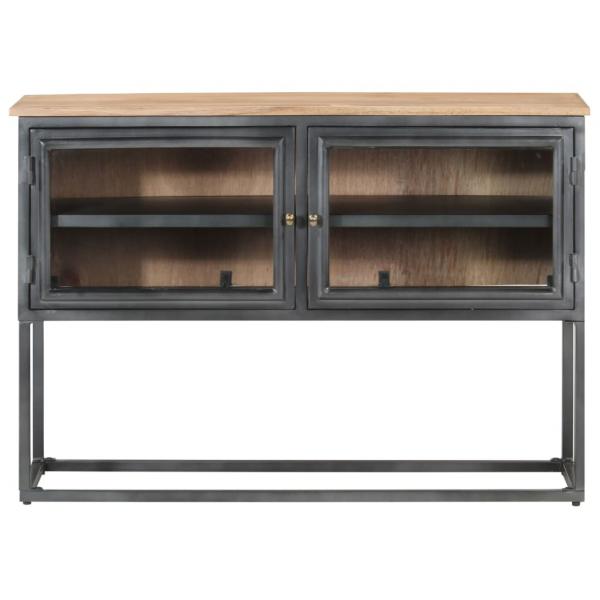 ARDEBO.de - Sideboard Grau 100x30x70 cm Massivholz Akazie