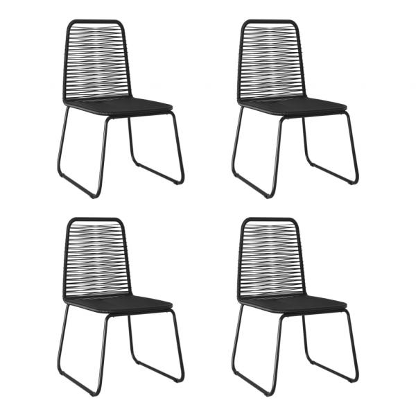 ARDEBO.de - Gartenstühle 4 Stk. Poly Rattan Schwarz