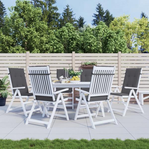 ARDEBO.de - Gartenstuhlauflagen für Hochlehner 6 Stk. Anthrazit 120x50x3 cm