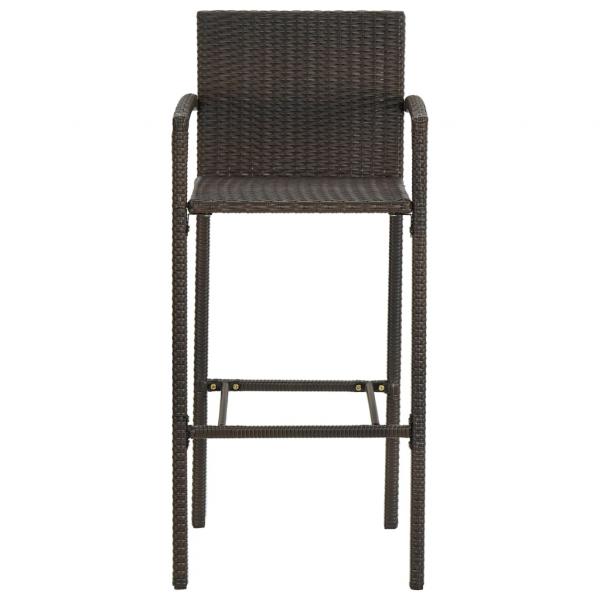 Barhocker 2 Stk. Braun Poly Rattan