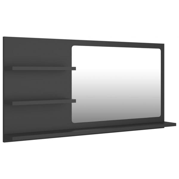 ARDEBO.de - Badspiegel Grau 90x10,5x45 cm Holzwerkstoff