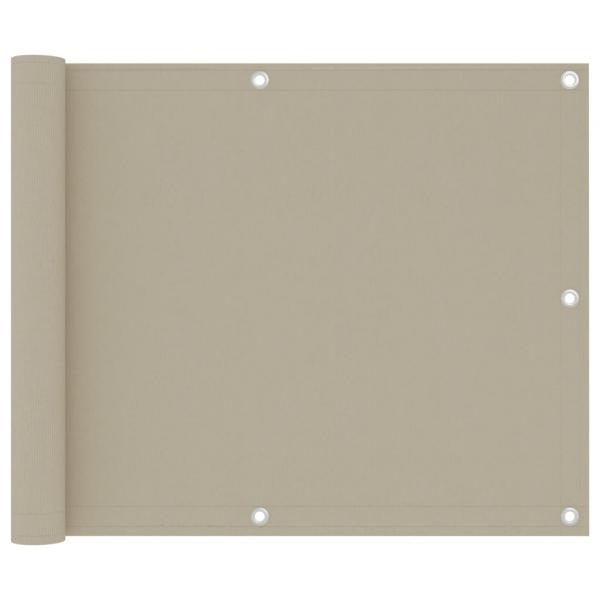 Balkon-Sichtschutz Beige 75x300 cm Oxford-Gewebe