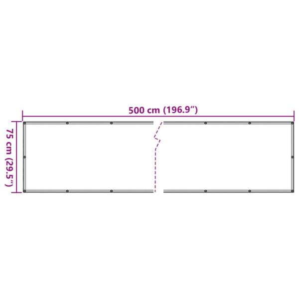 Balkon-Sichtschutz Beige 75x500 cm Oxford-Gewebe