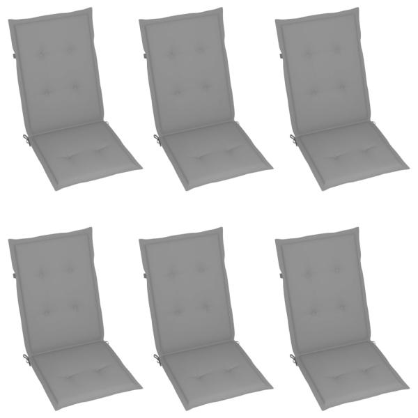 Klappbare Gartenstühle 6 Stk. mit Auflagen Massivholz Akazie
