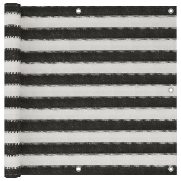 ARDEBO.de - Balkon-Sichtschutz HDPE 90x500 cm Anthrazit und Weiß