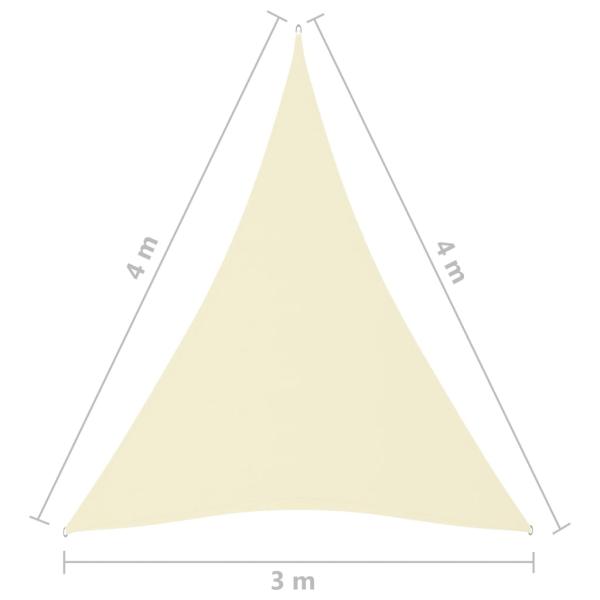Sonnensegel Oxford-Gewebe Dreieckig 3x4x4 m Creme