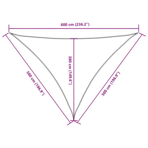 Sonnensegel Oxford-Gewebe Dreieckig 5x5x6 m Creme