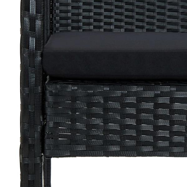 ARDEBO.de - 4-tlg. Garten-Lounge-Set mit Auflagen Poly Rattan Schwarz