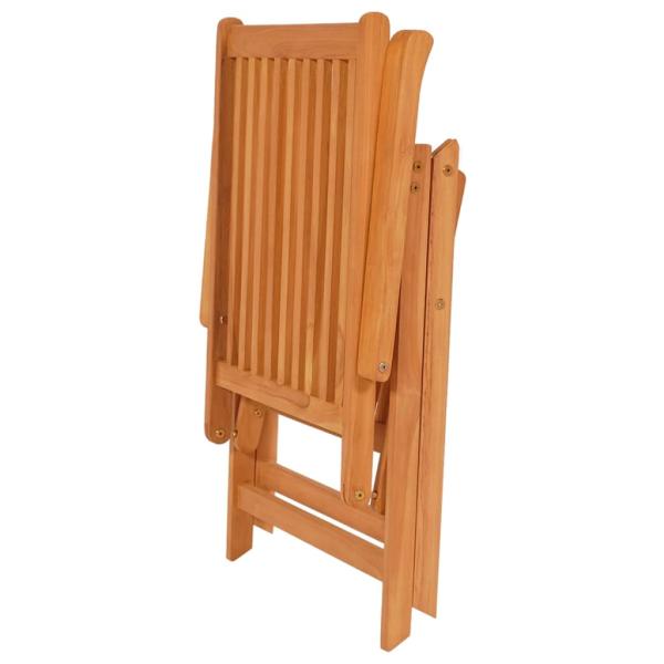 Gartenstühle 2 Stk. mit Roten Kissen Massivholz Teak