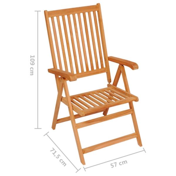 Gartenstühle 4 Stk. mit Weinroten Kissen Massivholz Teak