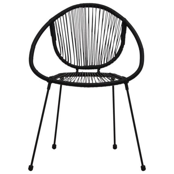 3-tlg. Garten-Essgruppe PVC Rattan Schwarz