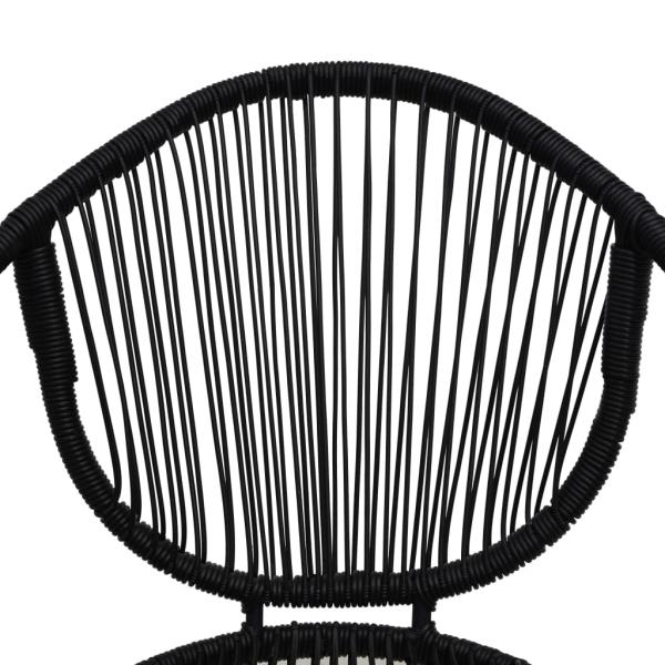 3-tlg. Garten-Essgruppe PVC Rattan Schwarz