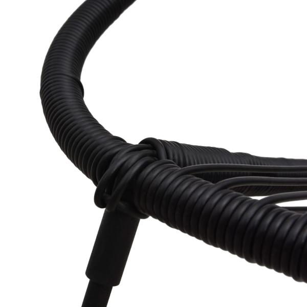 3-tlg. Garten-Essgruppe PVC Rattan Schwarz