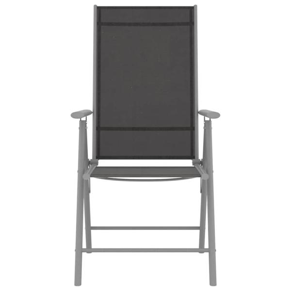 Klappstühle, 4 Stück, Textilene, Schwarz