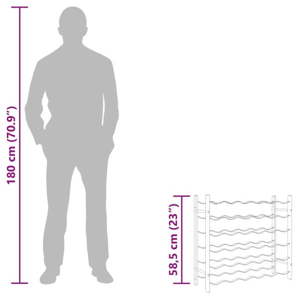 Weinregal für 36 Flaschen Schwarz Eisen