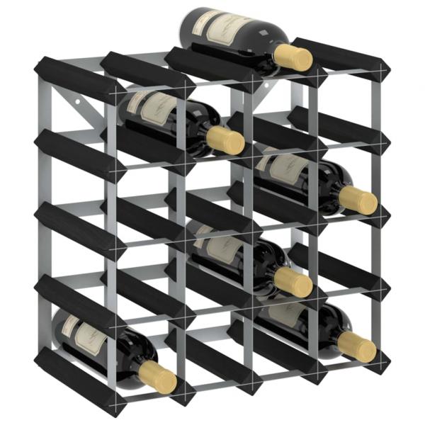 ARDEBO.de - Weinregal für 20 Flaschen Schwarz Massivholz Kiefer