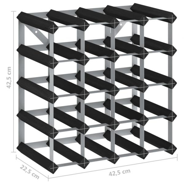 Weinregal für 20 Flaschen Schwarz Massivholz Kiefer