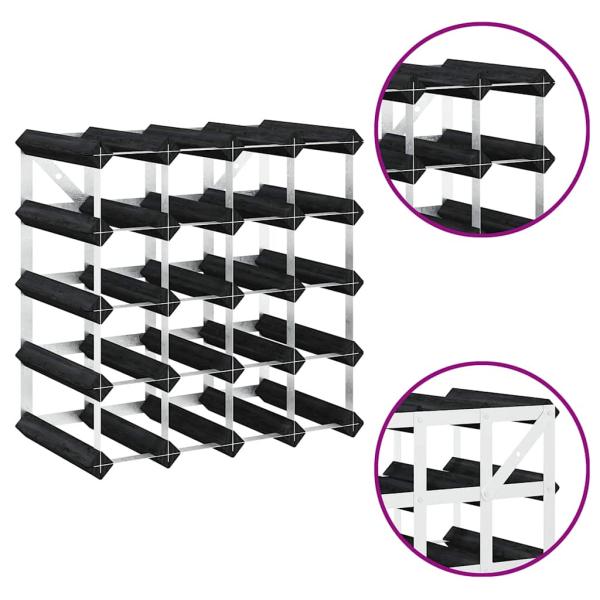 Weinregal für 20 Flaschen Schwarz Massivholz Kiefer