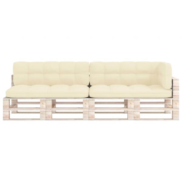 Palettenkissen 5-tlg. Creme Stoff