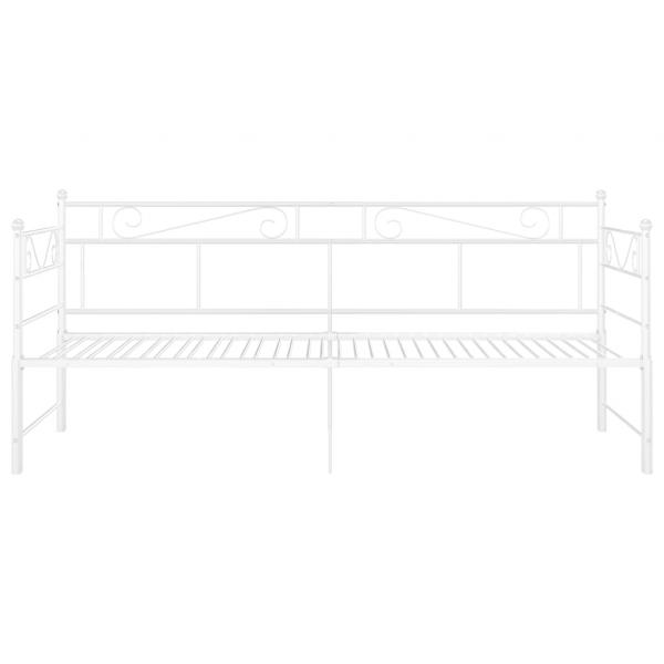 Tagesbett Ausziehbar Weiß Metall 90x200 cm