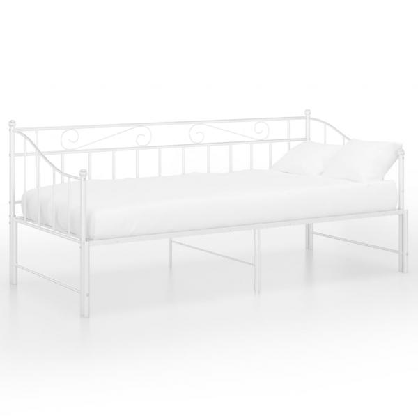 Ausziehsofa Bettgestell Weiß Metall 90x200 cm