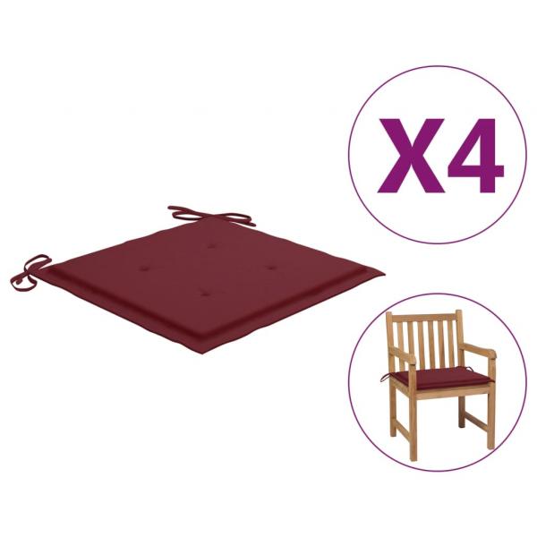 Gartenstuhl-Kissen 4 Stk. Weinrot 50x50x3 cm Oxford-Gewebe