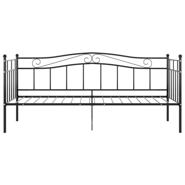 Schlafsofa Bettgestell Schwarz Metall 90x200 cm