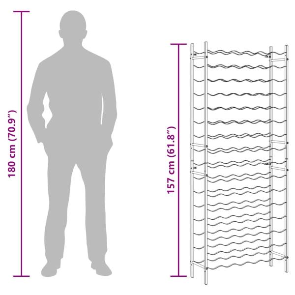Weinregal für 96 Flaschen Schwarz Eisen