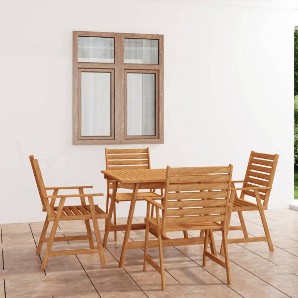 ARDEBO.de - 5-tlg. Garten-Essgruppe Massivholz Akazie 