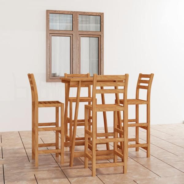 ARDEBO.de - 5-tlg. Gartenbar-Set Massivholz Akazie