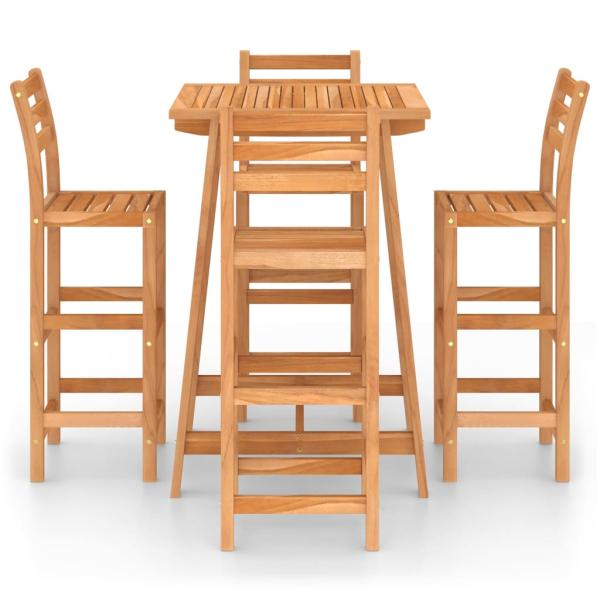 5-tlg. Gartenbar-Set Massivholz Akazie