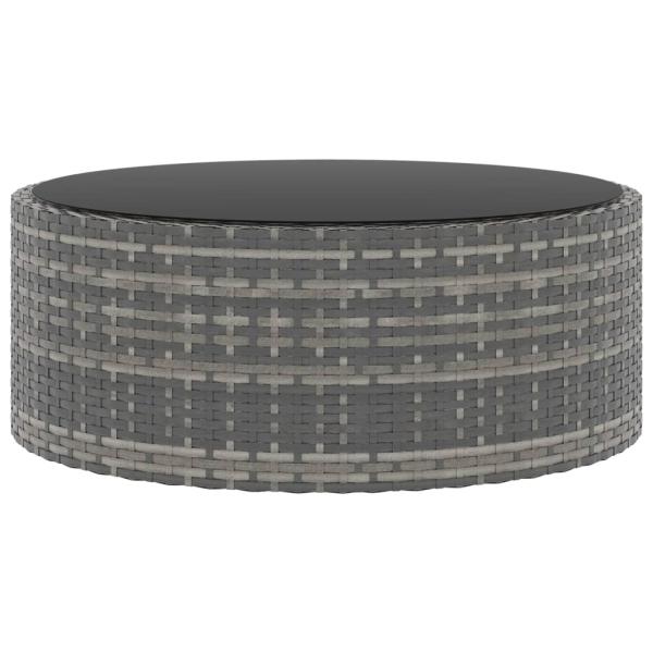 6-tlg. Garten-Lounge-Set mit Auflagen Poly Rattan Grau