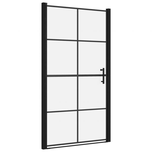 Duschtür Hartglas 100x178 cm Schwarz