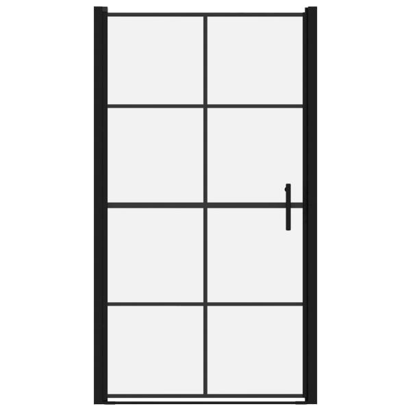 Duschtür Hartglas 100x178 cm Schwarz