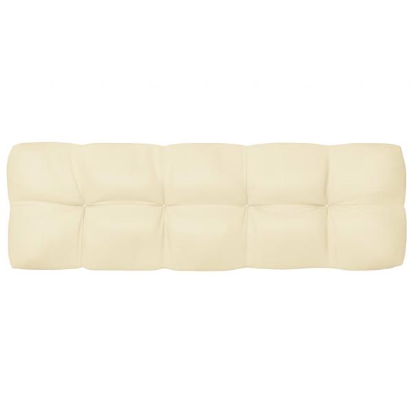 Palettenkissen Creme 120x40x12 cm Stoff