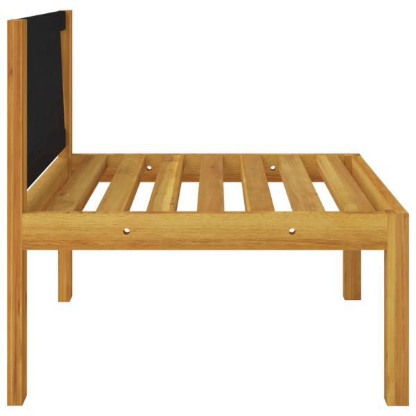 5-tlg. Garten-Lounge-Set mit Kissen Cremefarbenes Holz Akazie & Seil