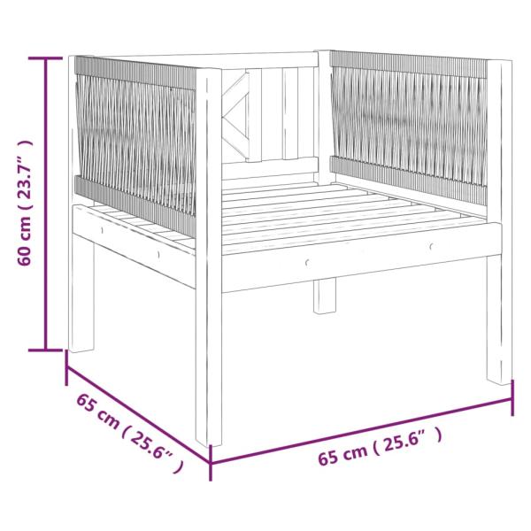 6-tlg. Garten-Lounge-Set mit Kissen Cremeweiß Massivholz Akazie