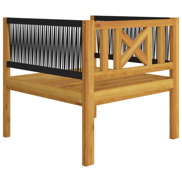 6-tlg. Garten-Lounge-Set mit Kissen Cremefarbenes Holz Akazie & Seil
