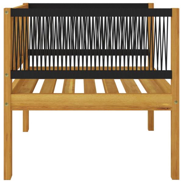 6-tlg. Garten-Lounge-Set mit Kissen Cremefarbenes Holz Akazie & Seil