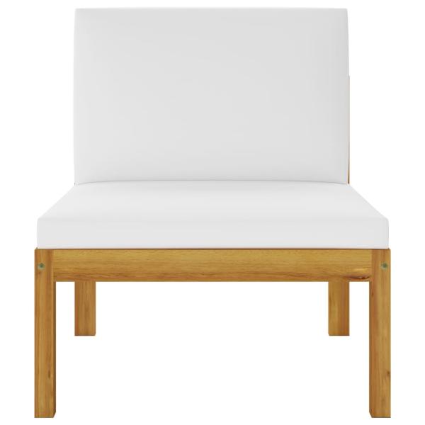 10-tlg. Garten-Lounge-Set mit Kissen Cremeweiß Massivholz Akazie